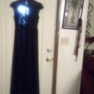 Long black lace dress